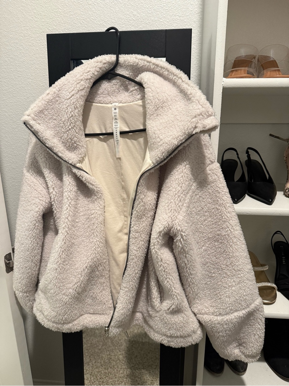 lululemon athletica Plush Sherpa Zip Jacket in Light Cream